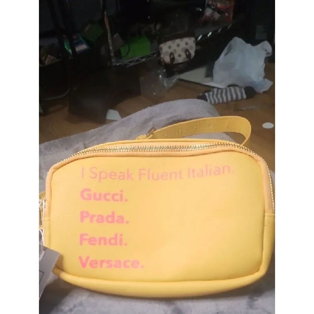 Yellow Designer Logo Belt Bag Bundle